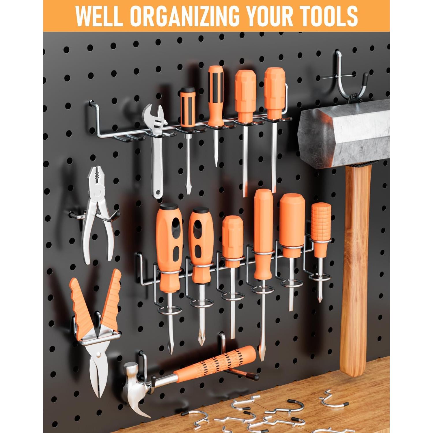 Juego de Ganchos para Tablero Perforado INCLY 206PCS Alta Resistencia