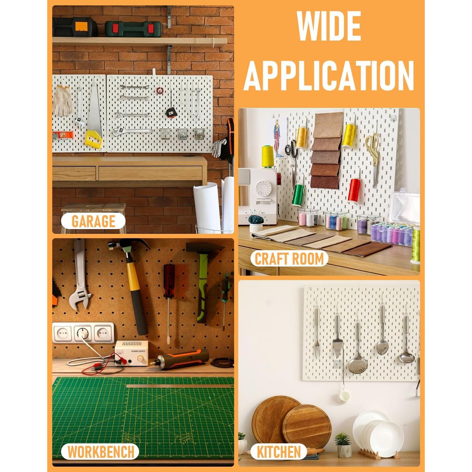 Juego de Ganchos para Tablero Perforado INCLY 206PCS Alta Resistencia