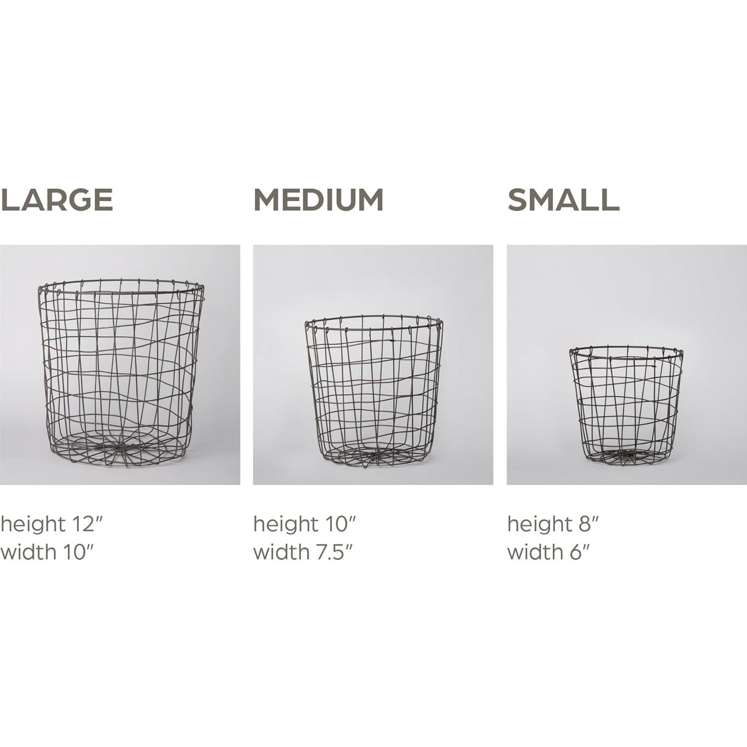 Cesta de Alambre Redonda Porto Boutique 30.5x25.4x30.5cm Gris