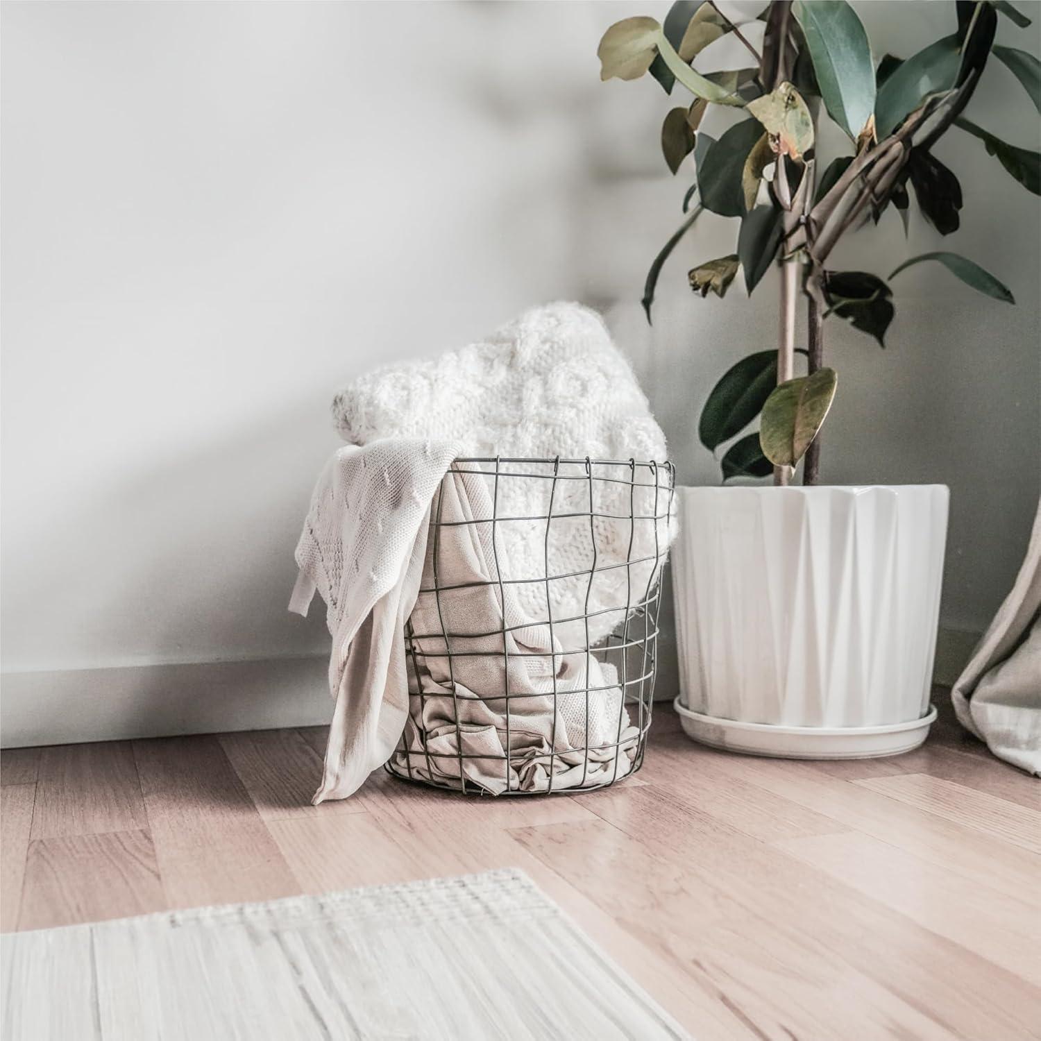 Cesta de Alambre Redonda Porto Boutique 30.5x25.4x30.5cm Gris