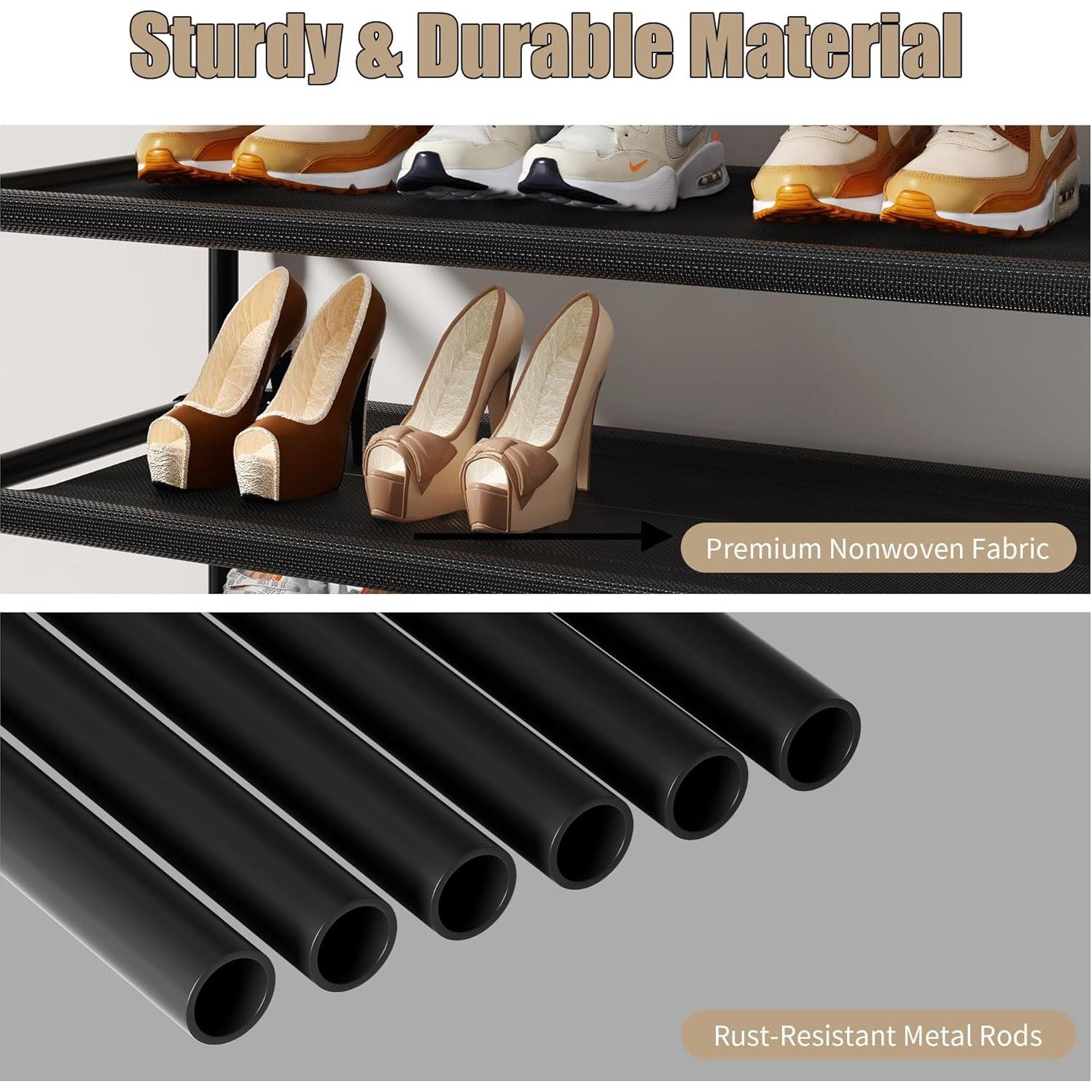 Estante para zapatos SRRSO de 10 niveles, metal, 40 pares