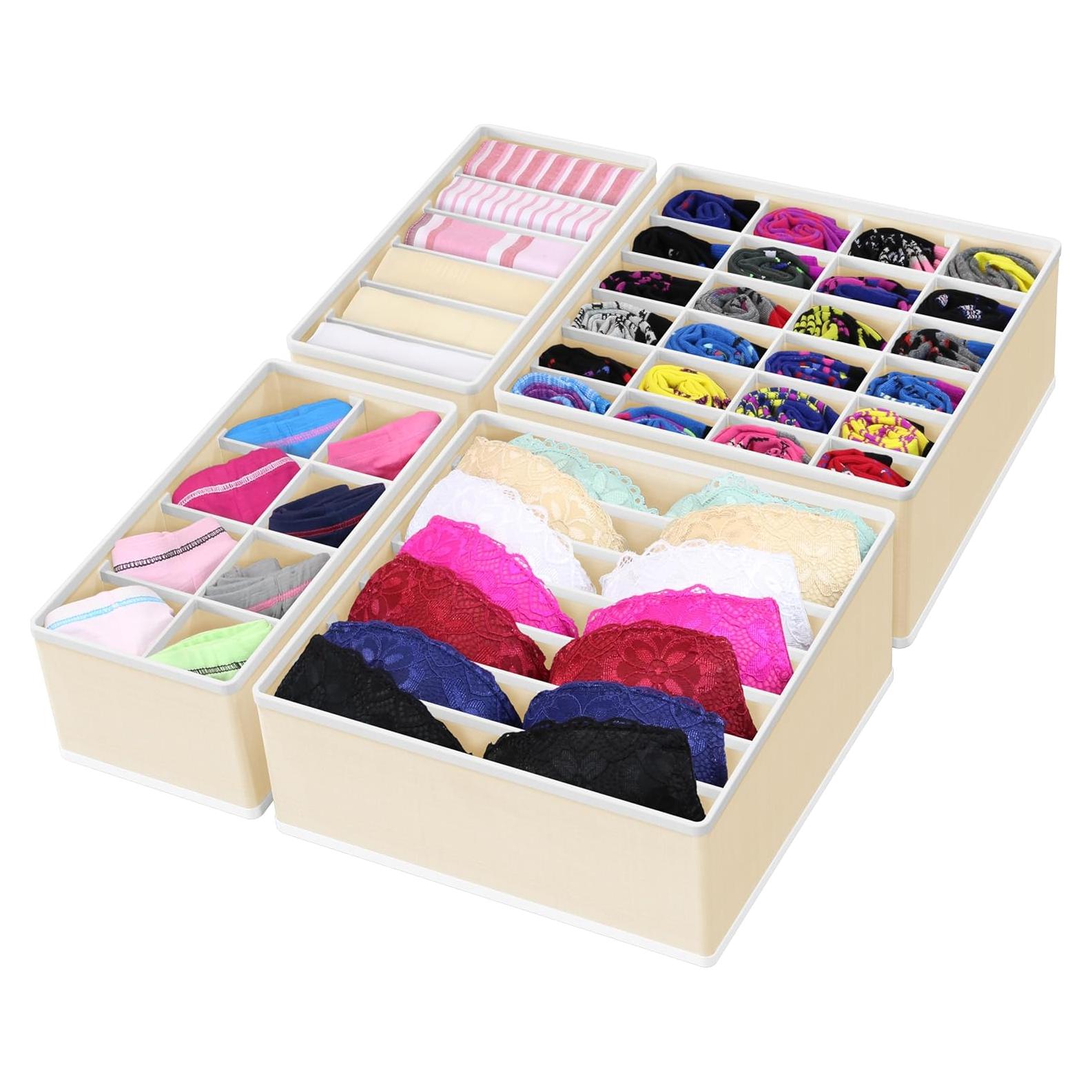 Conjunto de Organizadores de Cajón Simple Houseware 4 Paquetes Beige