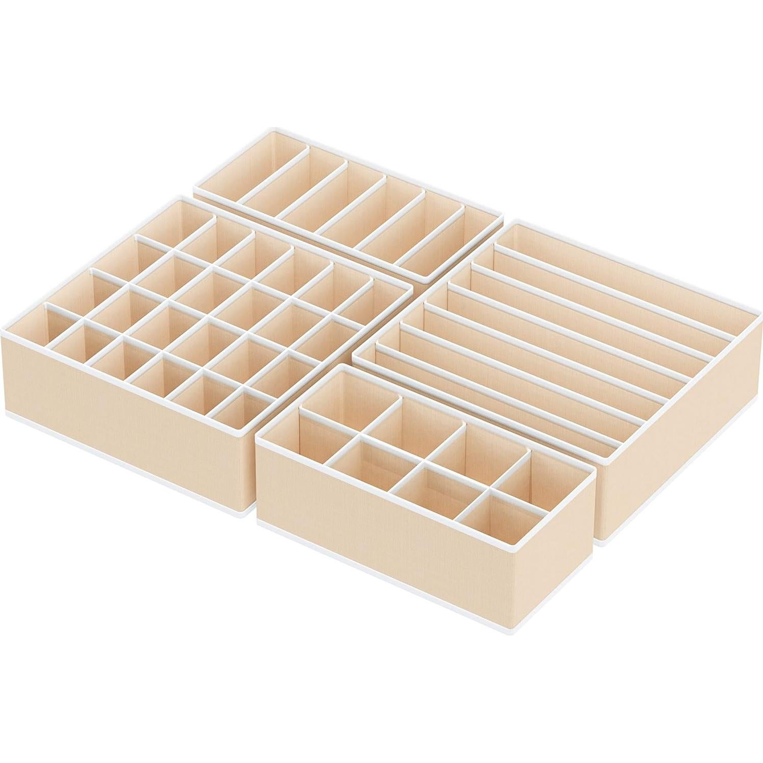 Conjunto de Organizadores de Cajón Simple Houseware 4 Paquetes Beige
