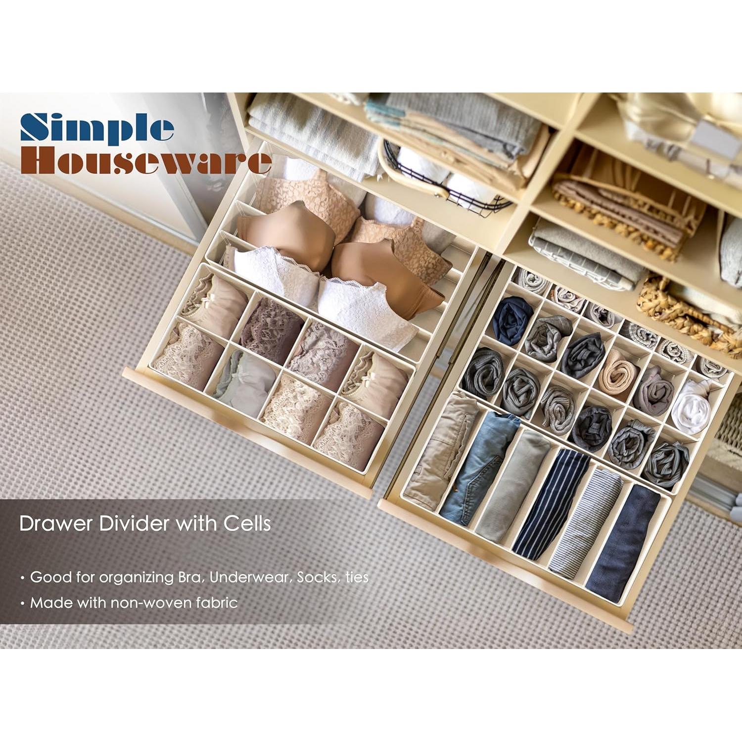 Conjunto de Organizadores de Cajón Simple Houseware 4 Paquetes Beige