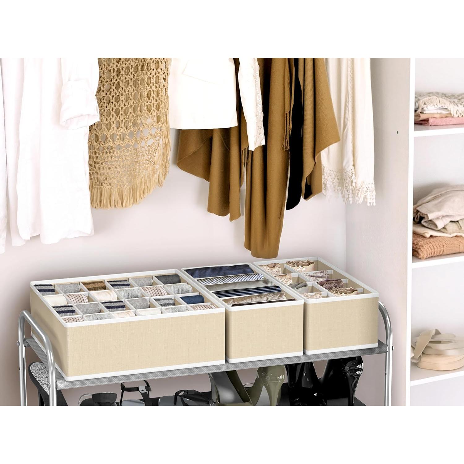 Conjunto de Organizadores de Cajón Simple Houseware 4 Paquetes Beige
