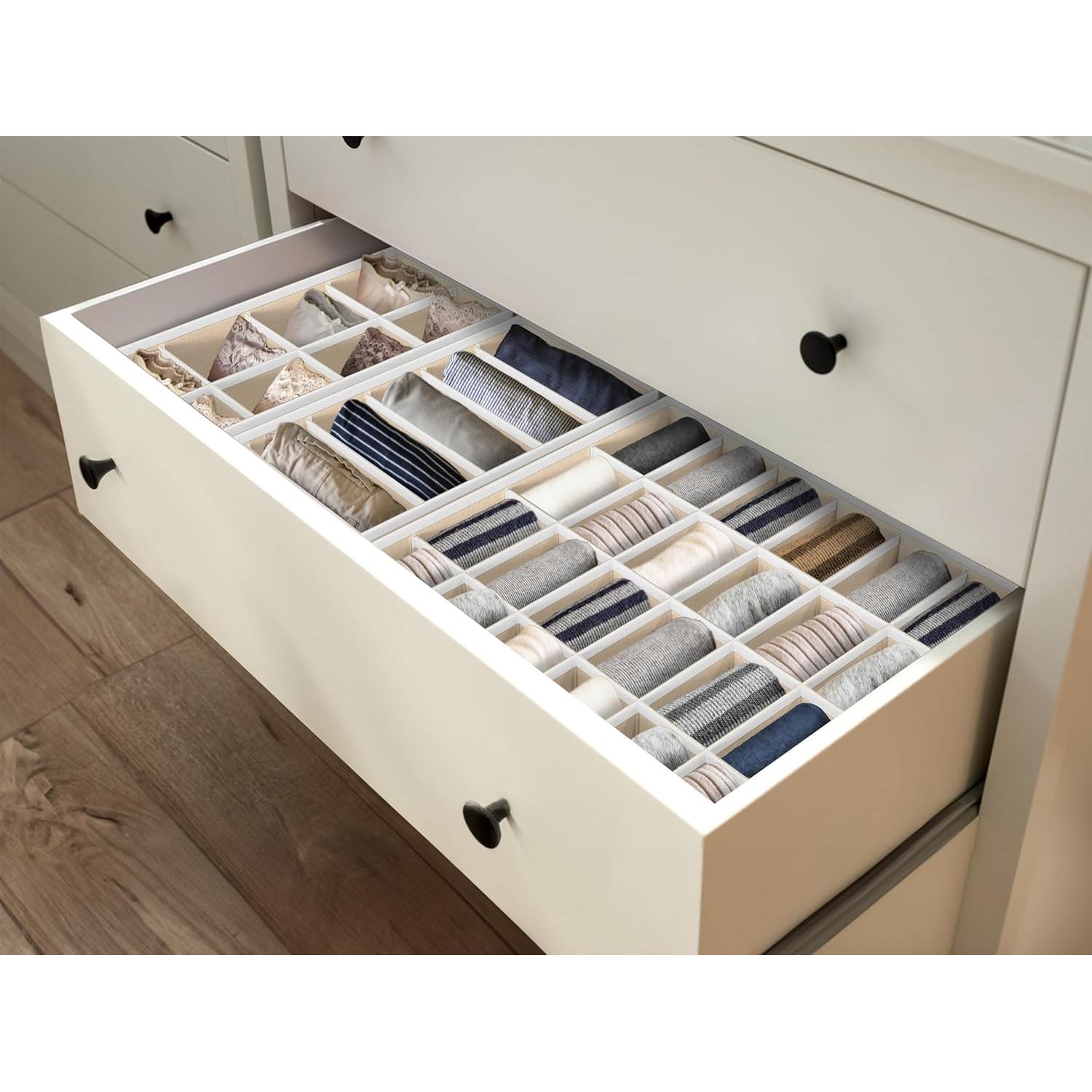 Conjunto de Organizadores de Cajón Simple Houseware 4 Paquetes Beige