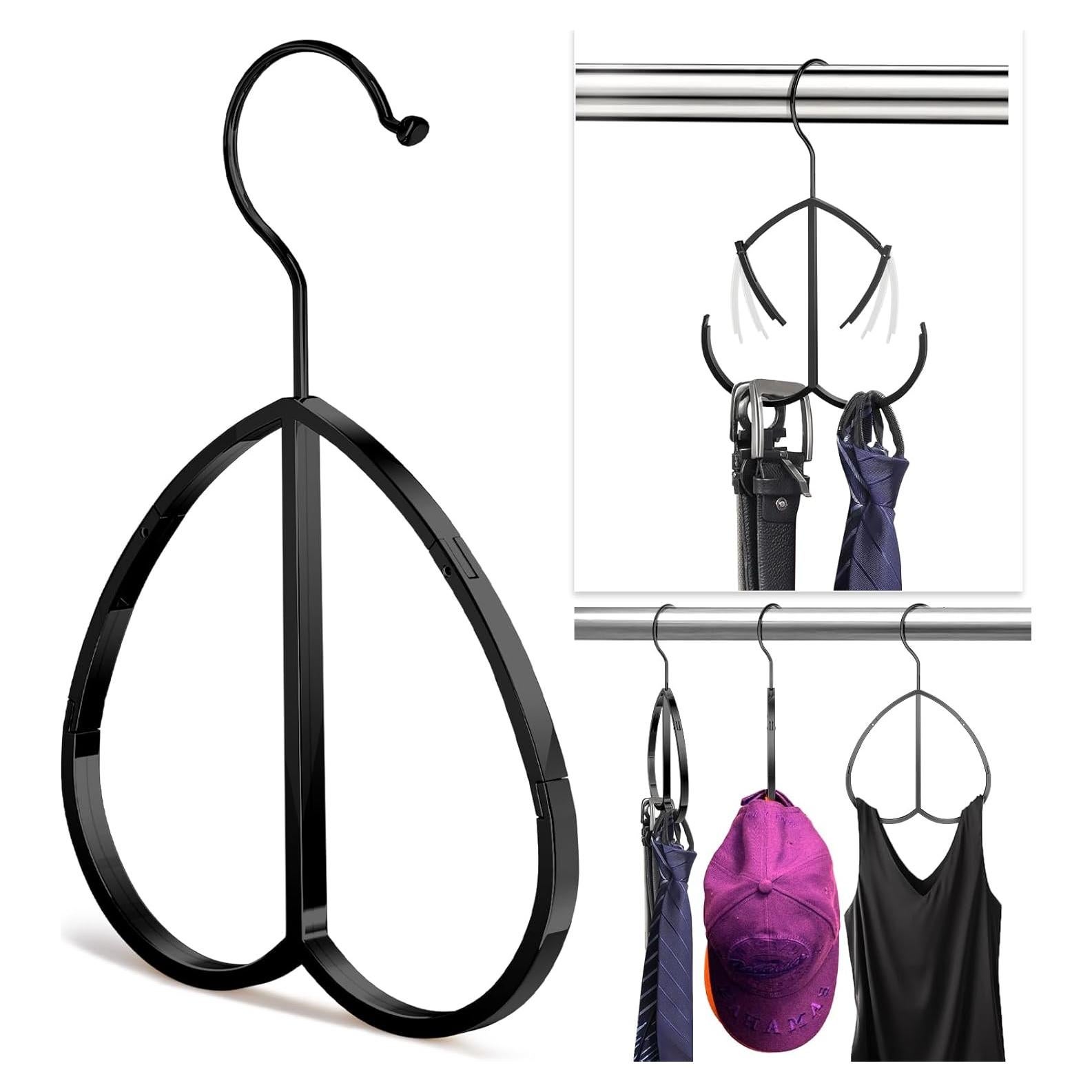 Percha Multifuncional QUISBE para Cinturones y Gorras - Negro