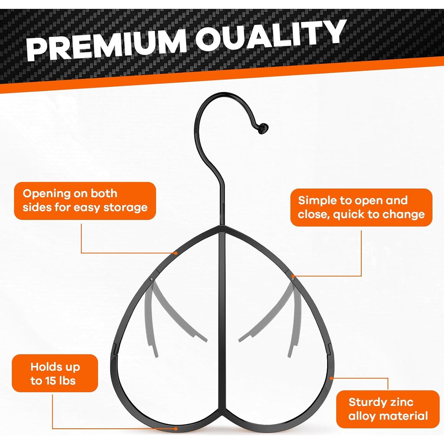 Percha Multifuncional QUISBE para Cinturones y Gorras - Negro