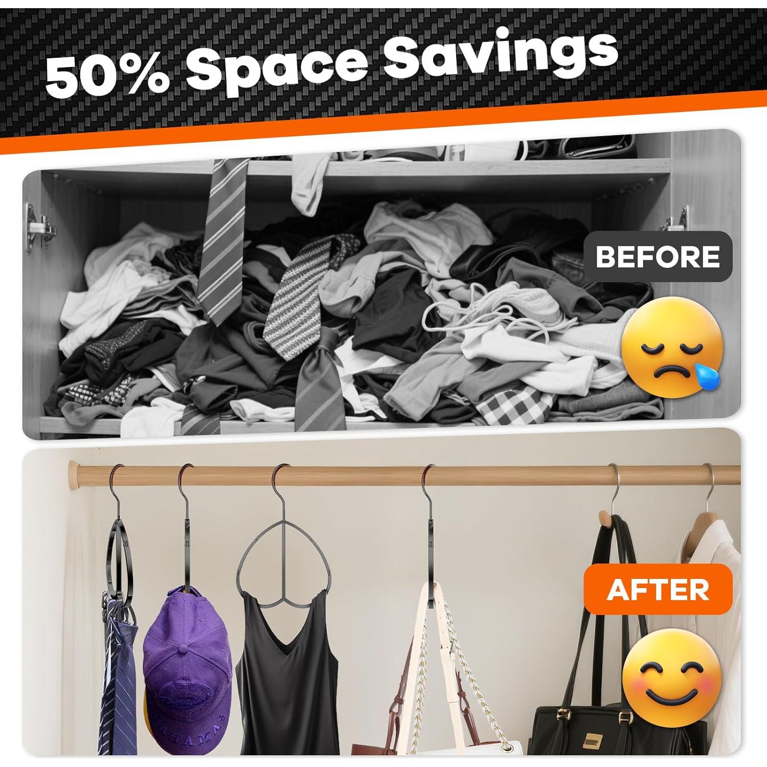 Percha Multifuncional QUISBE para Cinturones y Gorras - Negro