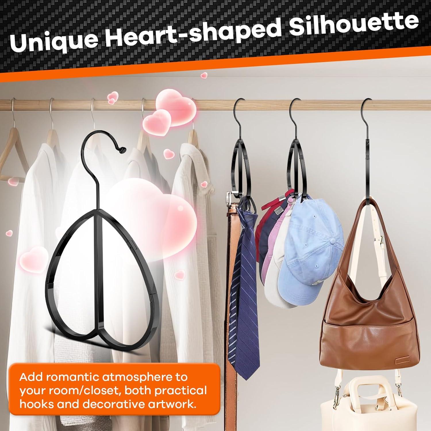 Percha Multifuncional QUISBE para Cinturones y Gorras - Negro