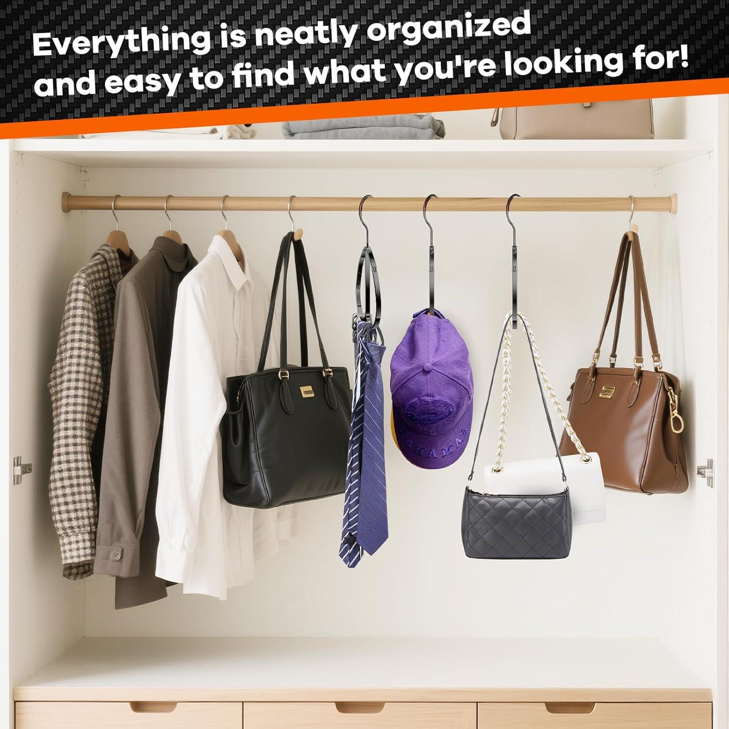 Percha Multifuncional QUISBE para Cinturones y Gorras - Negro