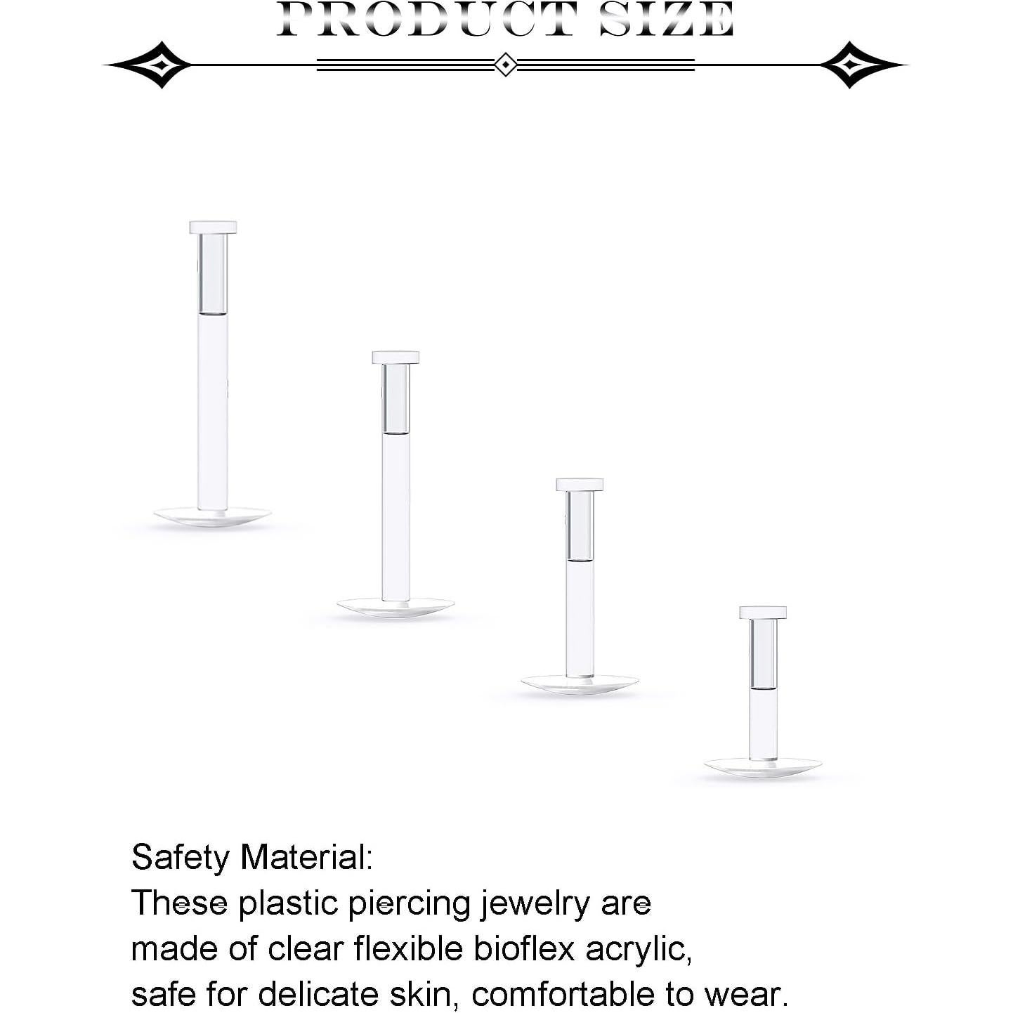 Pendientes Transparentes 16g Ovxznts - 16 Piezas para Piercing