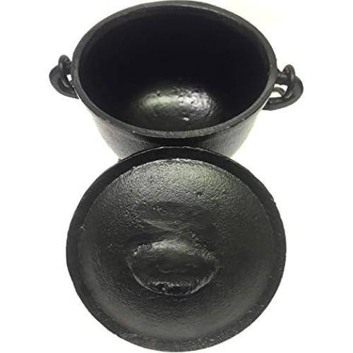 Caldero de Hierro Fundido New Age Imports 10.16 cm con Asa y Tapa