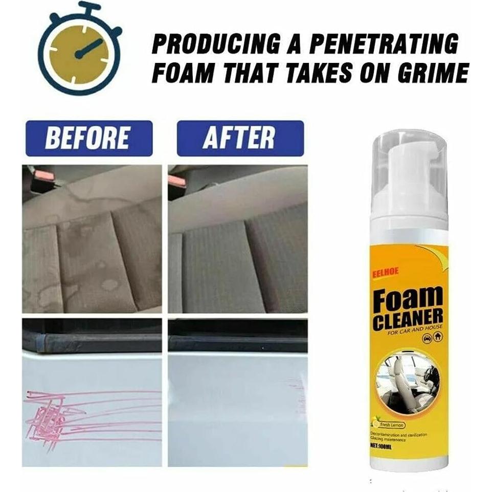 Limpiador Multiusos Lanmino 150ml Espuma Limón para Coche y Casa