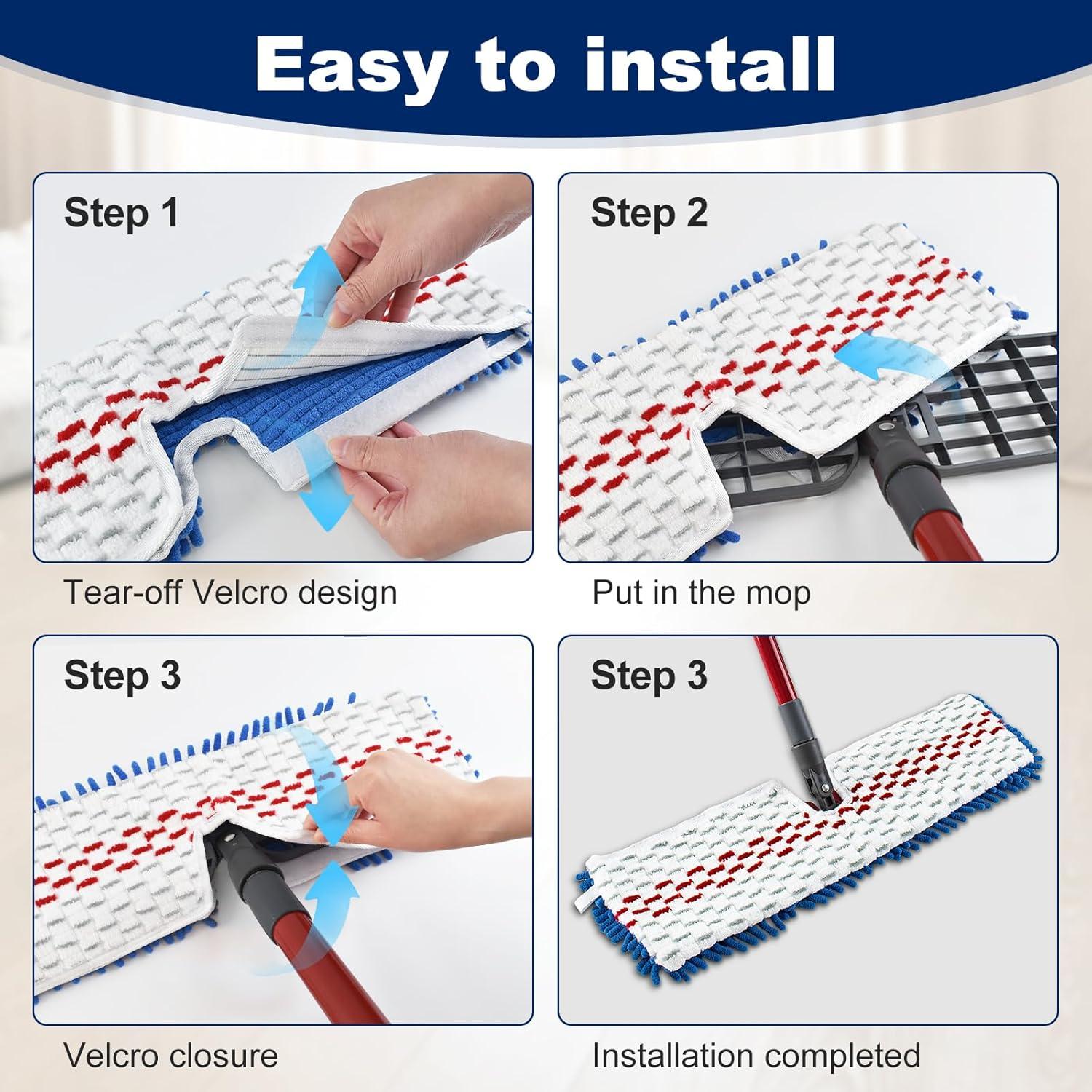 Paquete de 4 cabezales de trapeador Aiyiried para Ocedar