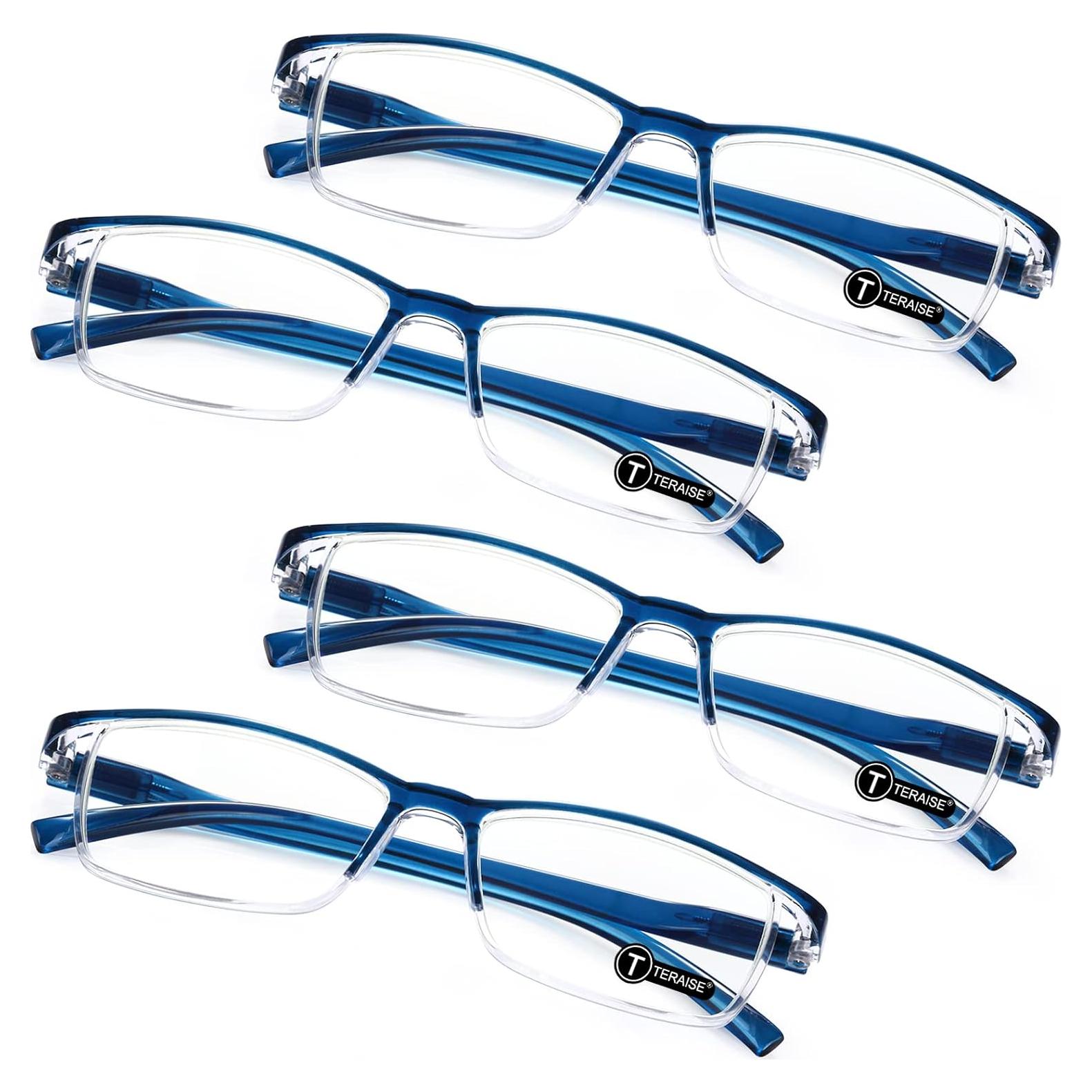 Gafas de lectura TERAISE 4 pcs anti-luz azul 3.5x