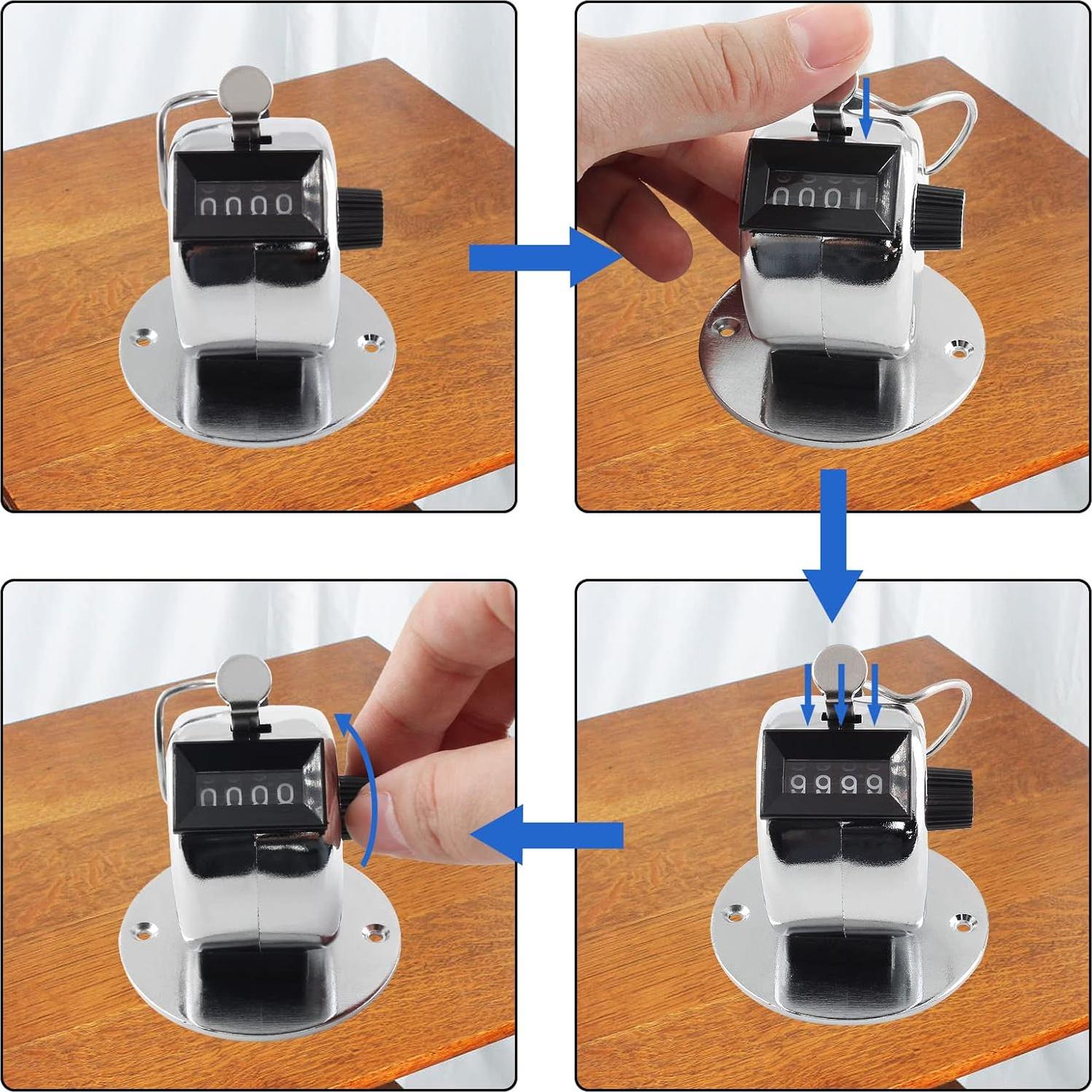 Contador Mecánico de Tally Jiozermi - Paquete de 2, 4 Dígitos
