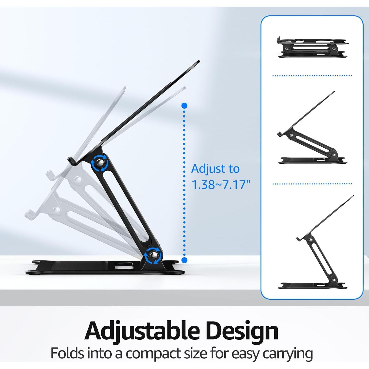 Soporte Ajustable para Laptop Urmust Negro 10-15.6" Ergonómico