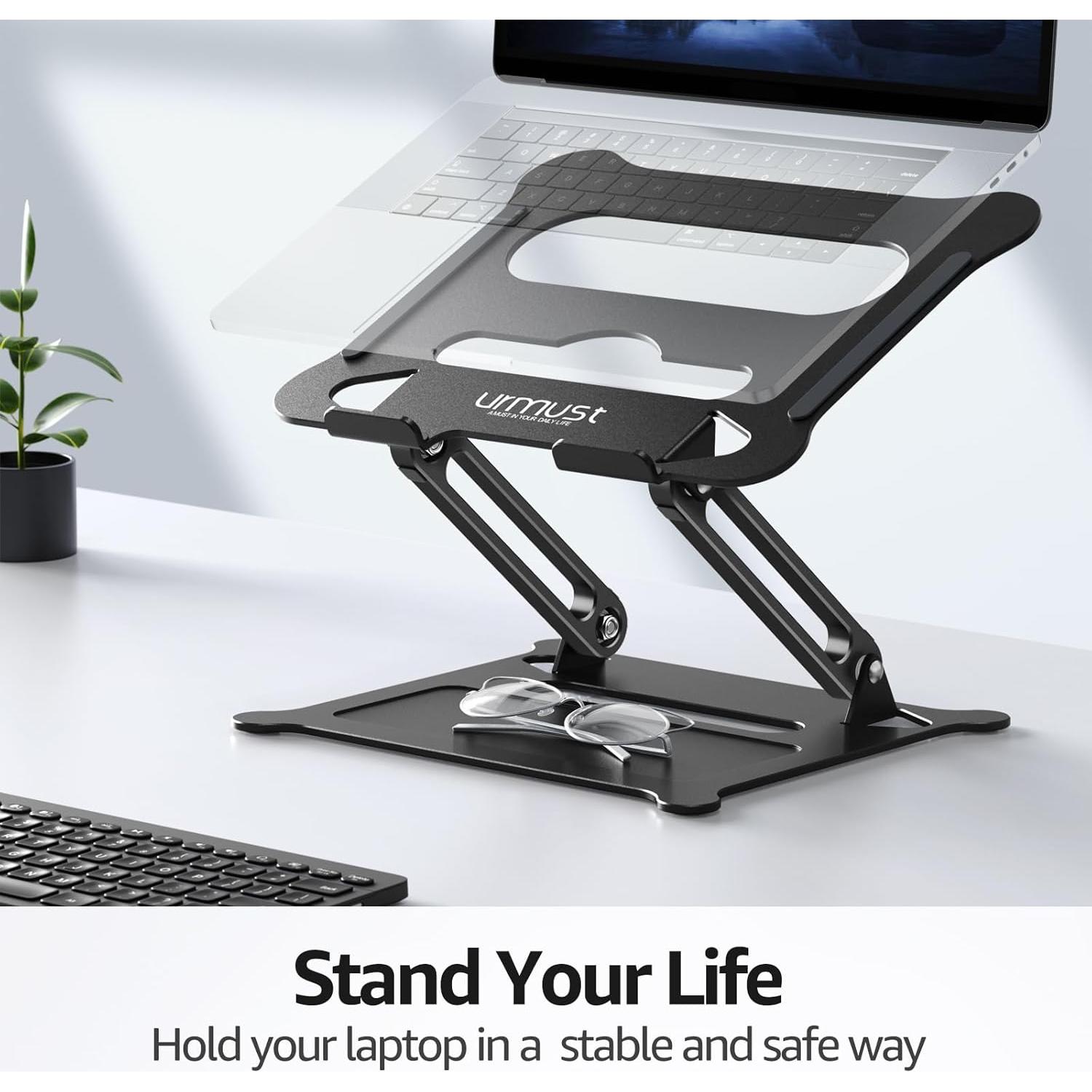 Soporte Ajustable para Laptop Urmust Negro 10-15.6" Ergonómico