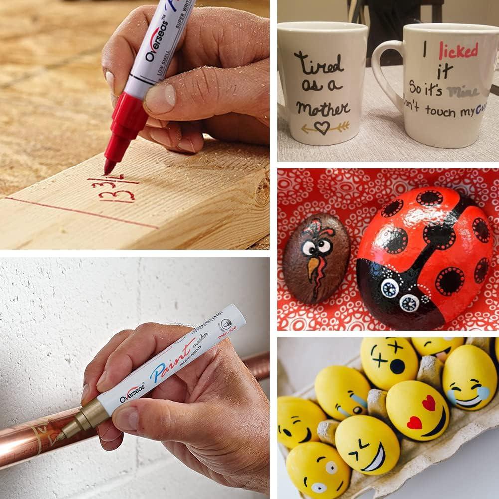 Marcadores Permanentes de Pintura Overseas - 3 Unidades Negros