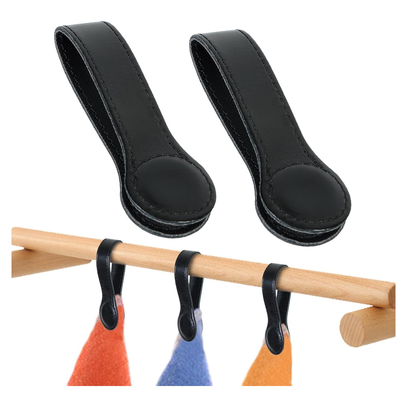 Clip de Toalla Magnético de Cuero Sozize - 2 Piezas Negro