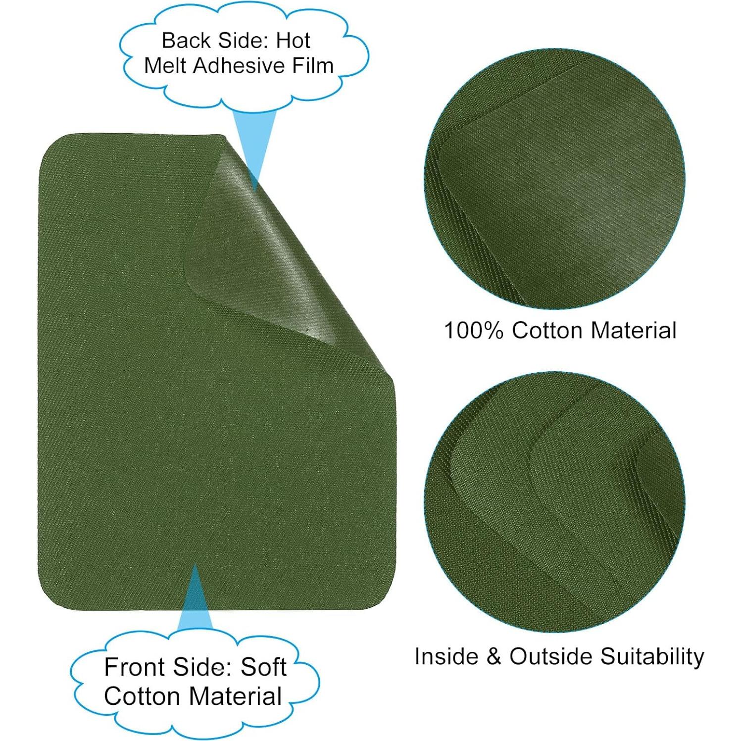 Parche Termoadhesivo PATIKIL 8 Piezas 12.5x9.5 cm Verde Militar