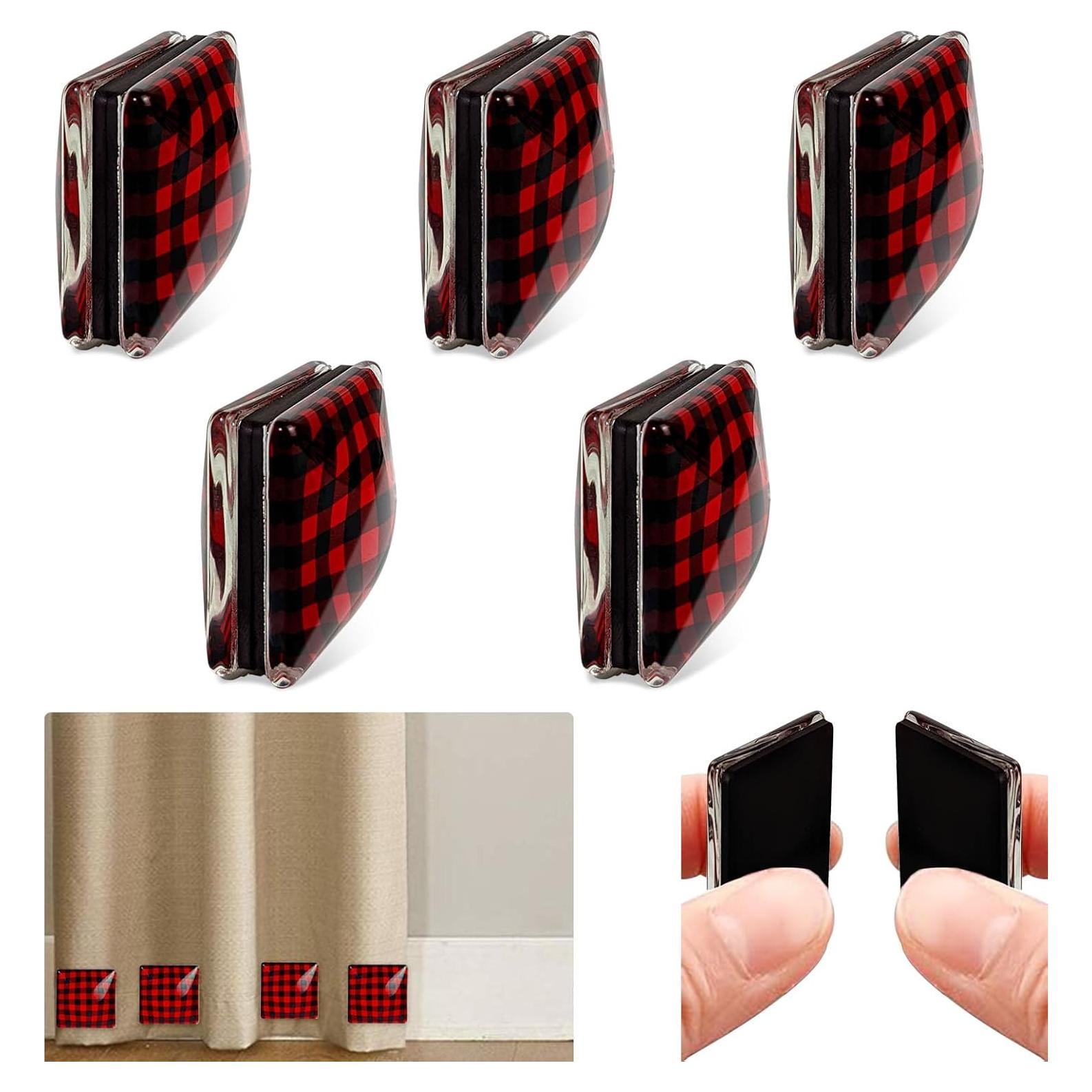 8 Pesas Magnéticas para Cortinas de Exterior HYUEKOKO Negro/Rojo