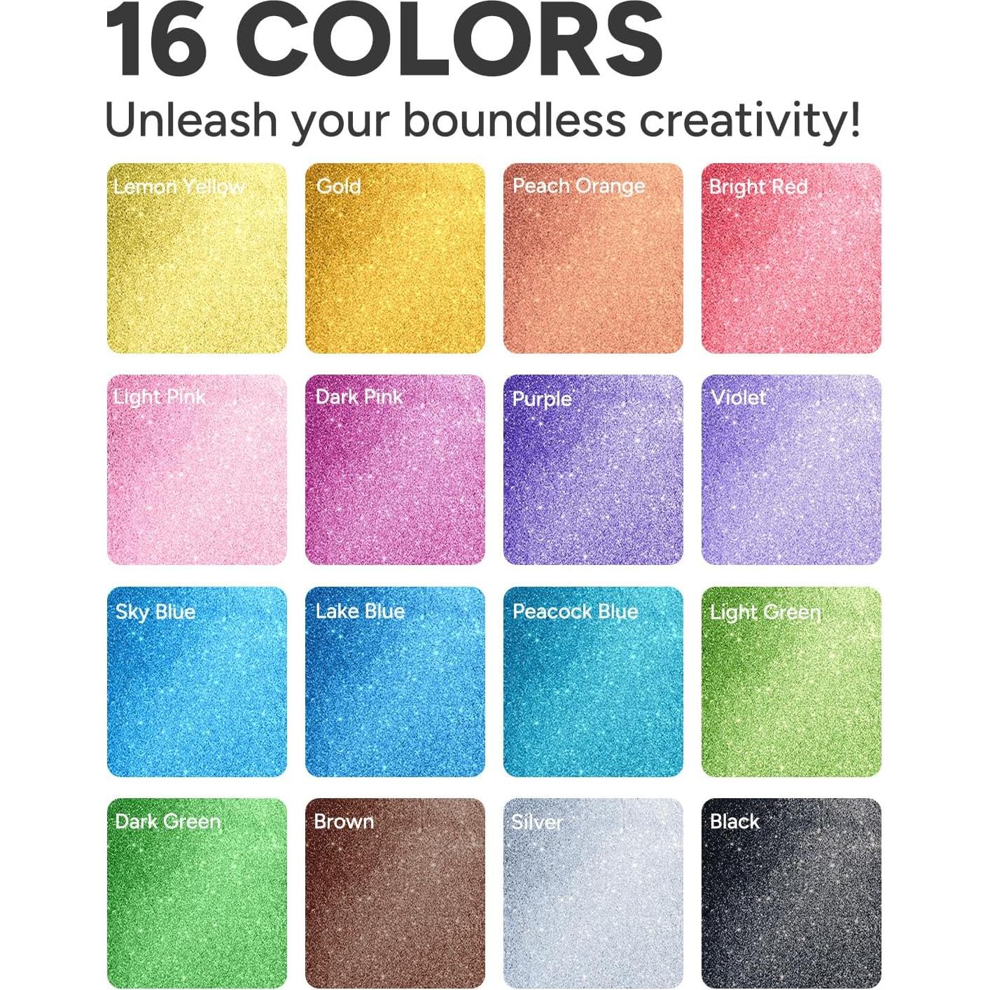 16 Marcadores Acrílicos Brillantes JusArt 0.7mm No Tóxicos