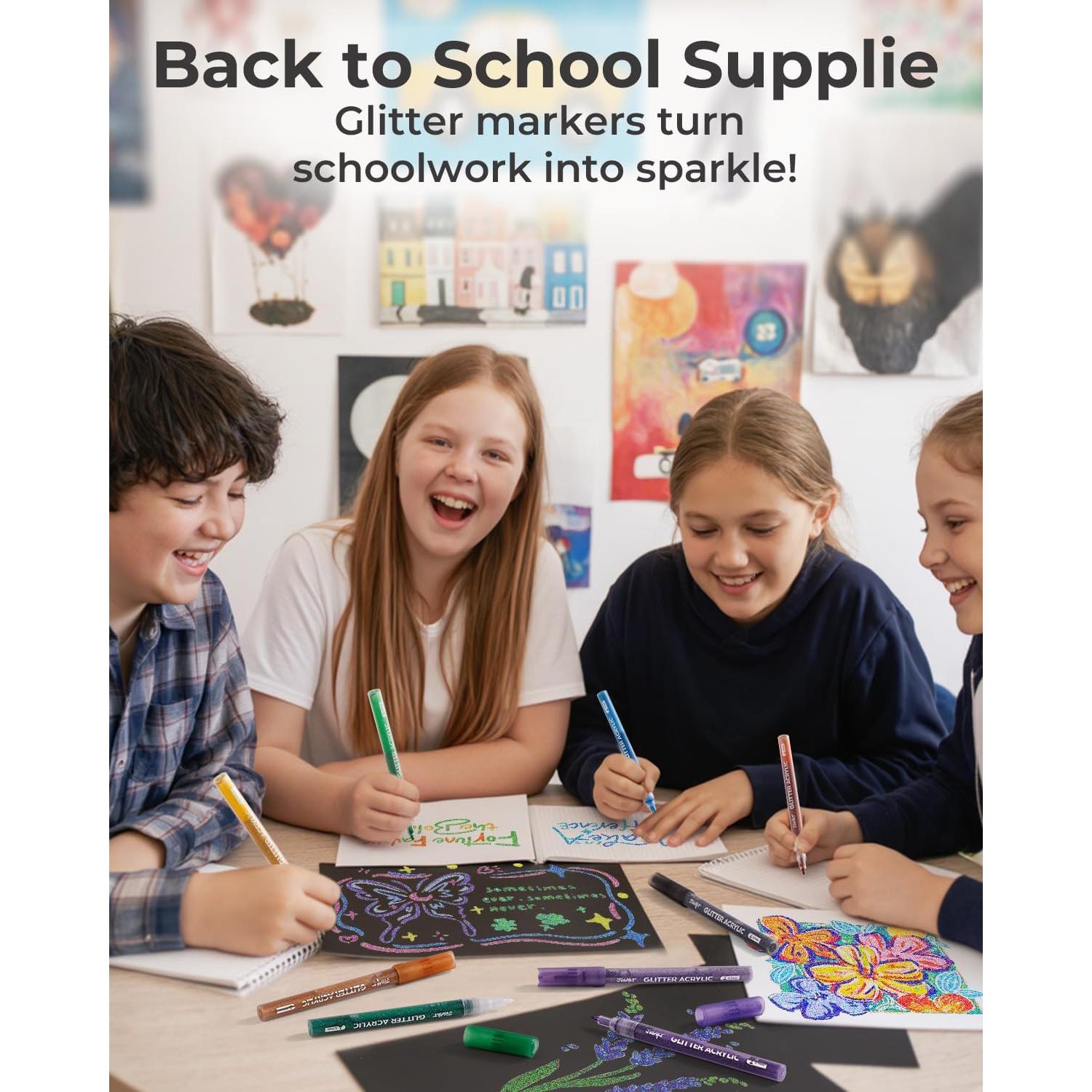 16 Marcadores Acrílicos Brillantes JusArt 0.7mm No Tóxicos