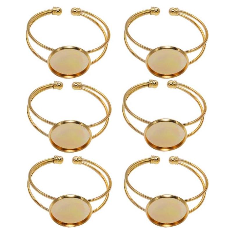 Bandeja de Joyería Exceart 6 Pulseras DIY Ajustables Doradas