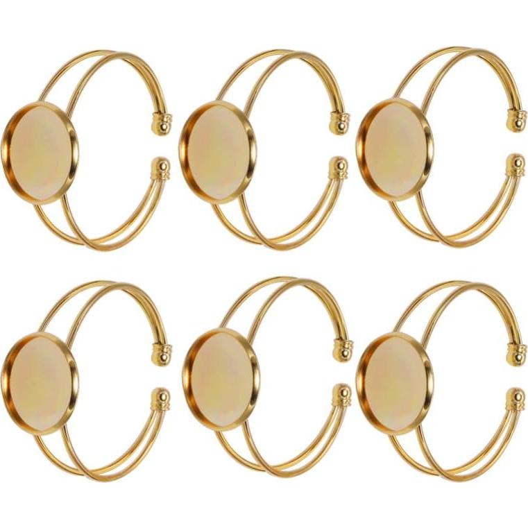 Bandeja de Joyería Exceart 6 Pulseras DIY Ajustables Doradas