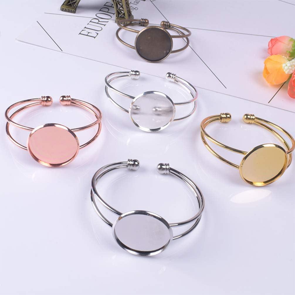 Bandeja de Joyería Exceart 6 Pulseras DIY Ajustables Doradas