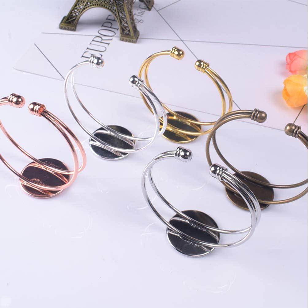 Bandeja de Joyería Exceart 6 Pulseras DIY Ajustables Doradas