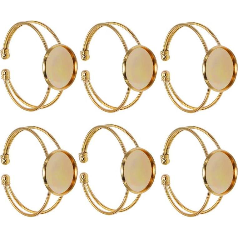 Bandeja de Joyería Exceart 6 Pulseras DIY Ajustables Doradas