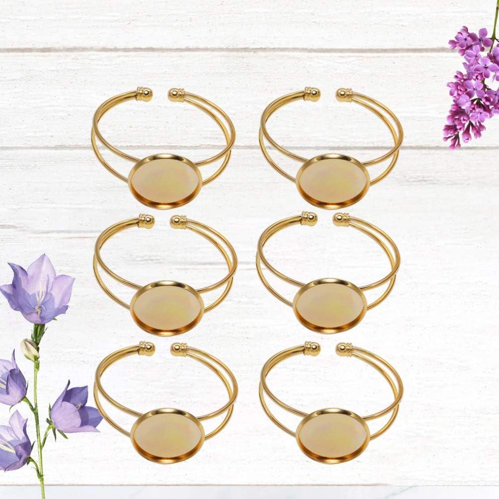 Bandeja de Joyería Exceart 6 Pulseras DIY Ajustables Doradas