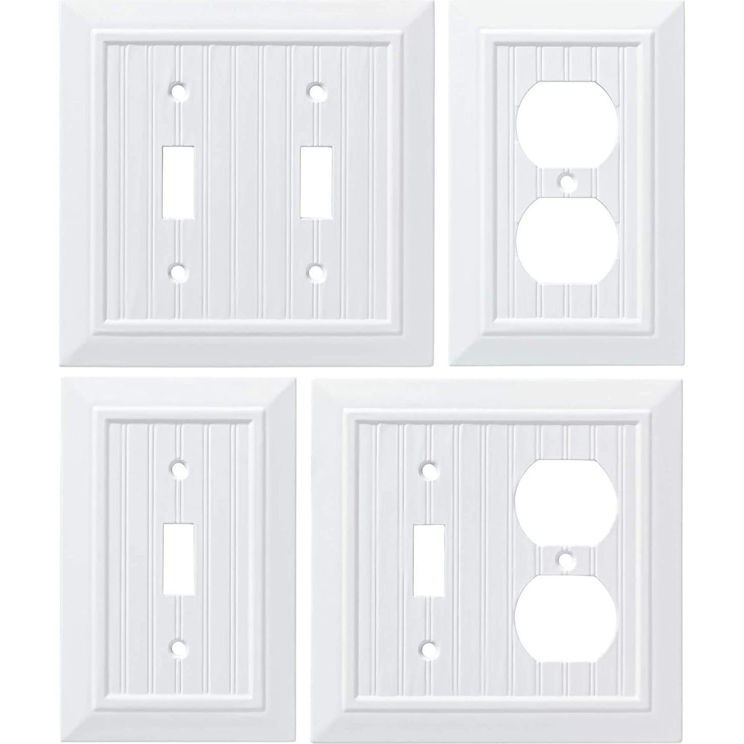 Placa de Pared Triple Franklin Brass Beadboard Blanca 1-Pack