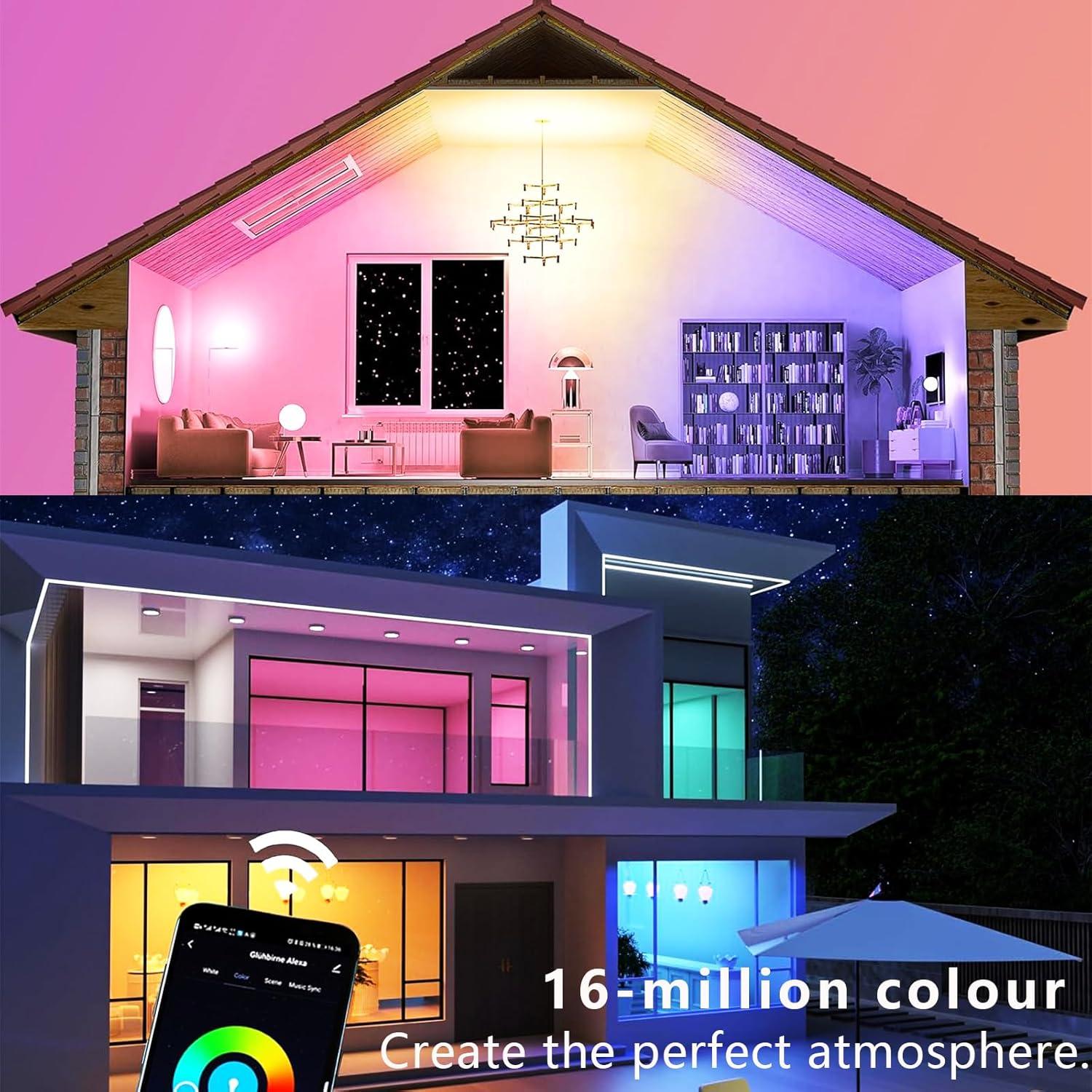 Bombilla LED Inteligente YKNAWOIR RGB 9W E27 Control APP