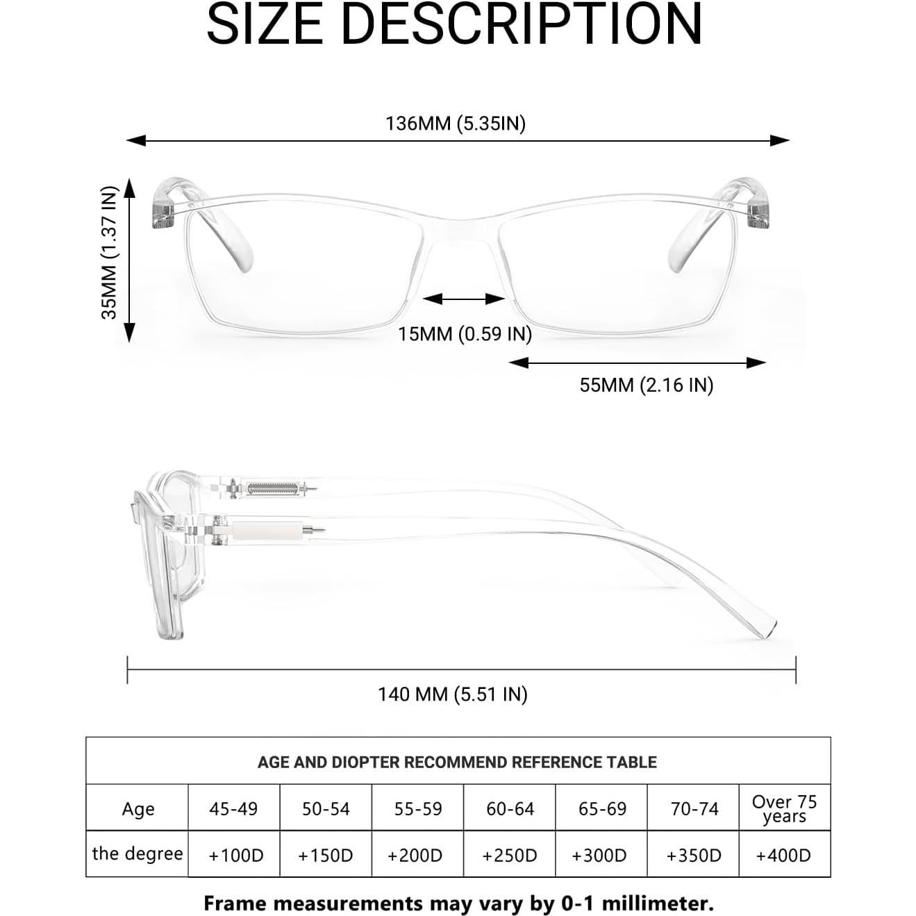 Gafas de lectura anti-luz azul TERAISE 4 pcs HD