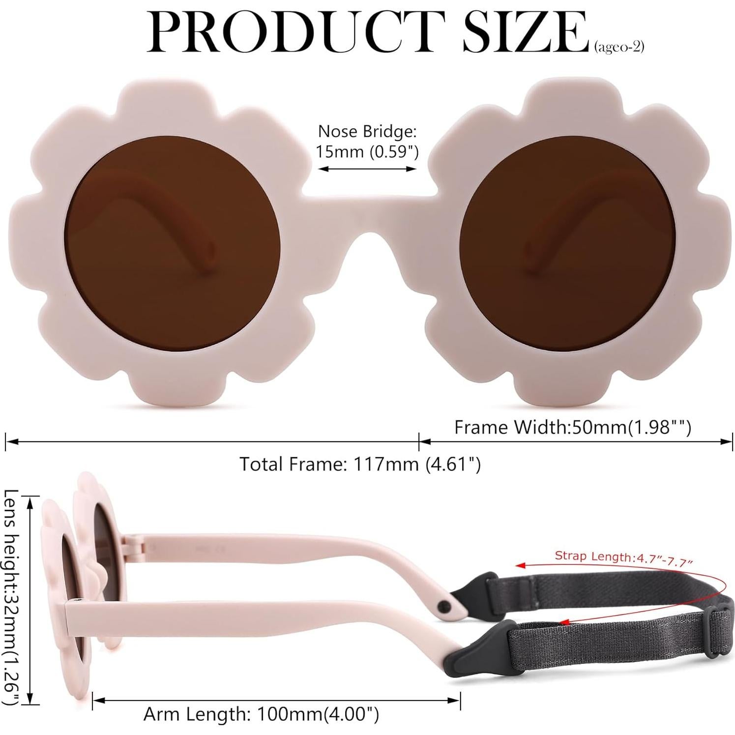 Gafas de sol polarizadas AZorb Baby Flower UV400 para bebés