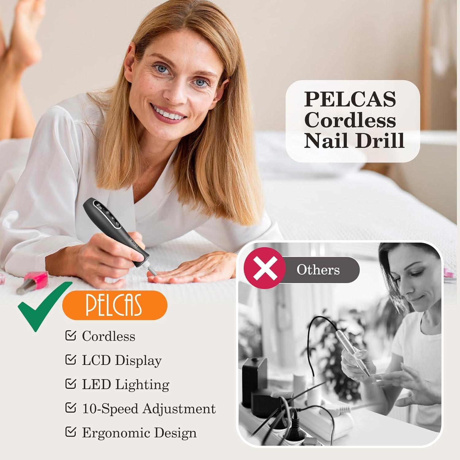 Taladro de Uñas Eléctrico PELCAS Inalámbrico 10 Velocidades