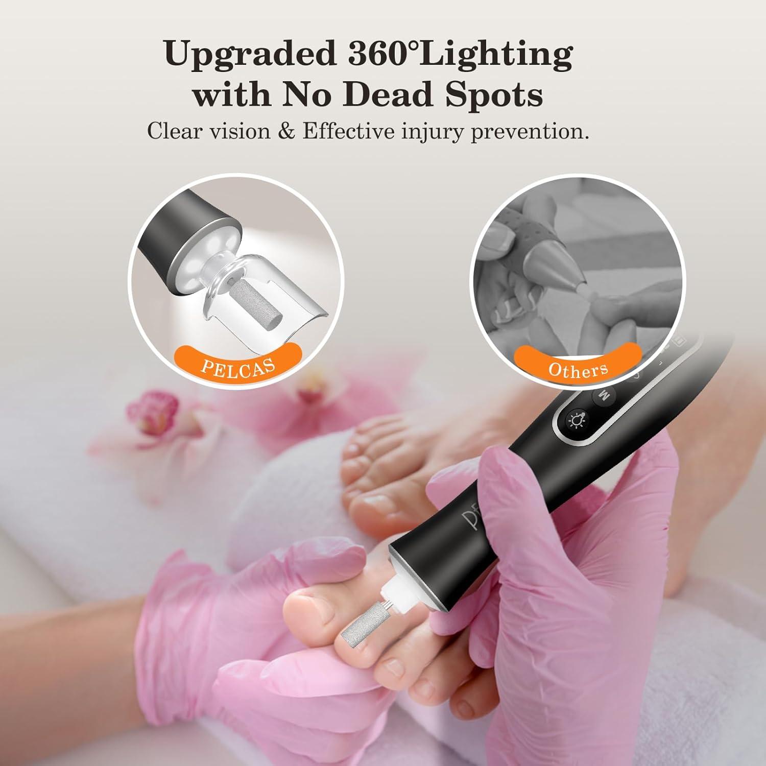 Taladro de Uñas Eléctrico PELCAS Inalámbrico 10 Velocidades