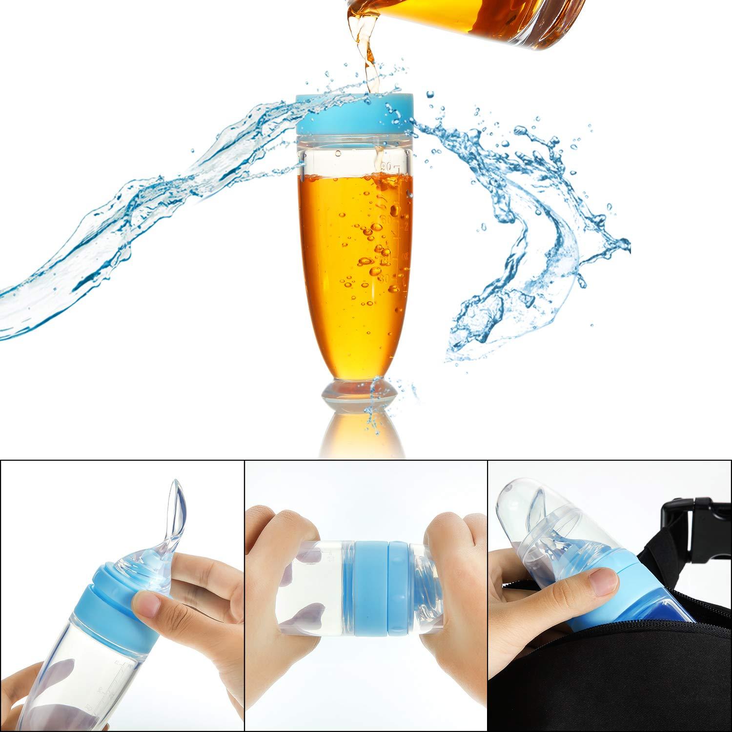 Cucharas de Silicona para Bebés 2 Piezas Azul - Alimentación Segura