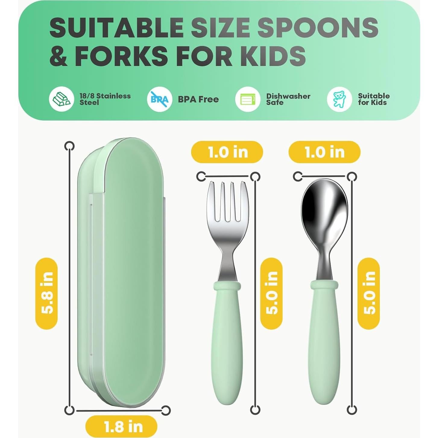 Juego de Cubiertos para Niños WXCWYQR - Acero Inoxidable 4 Piezas