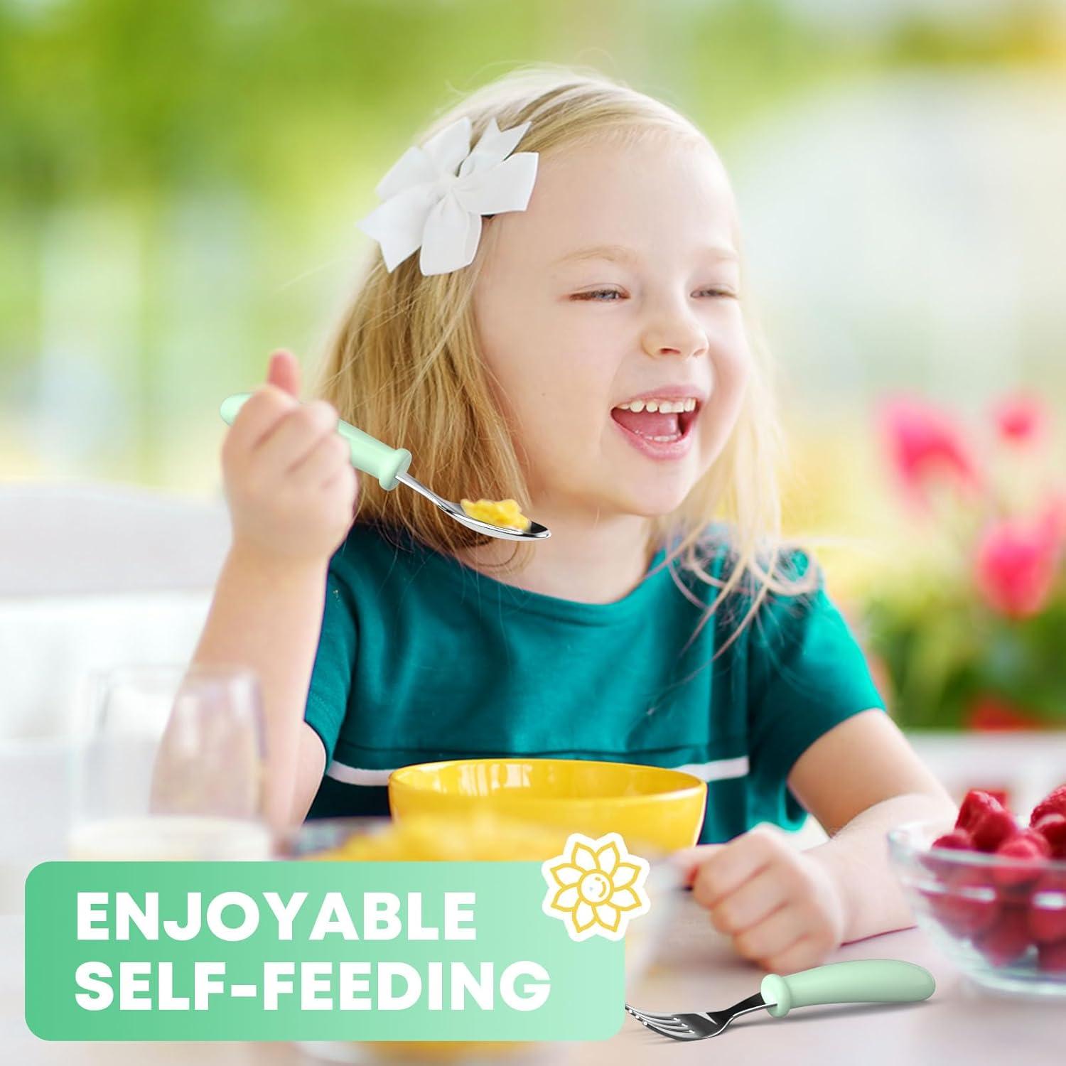 Juego de Cubiertos para Niños WXCWYQR - Acero Inoxidable 4 Piezas