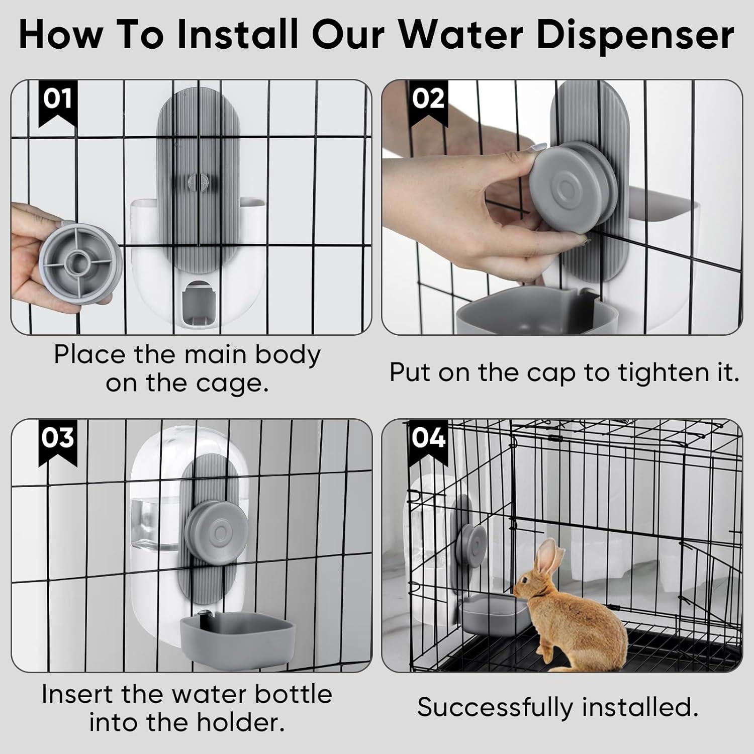 Dispensador Automático de Agua Colgante Borunhe 800ml para Mascotas