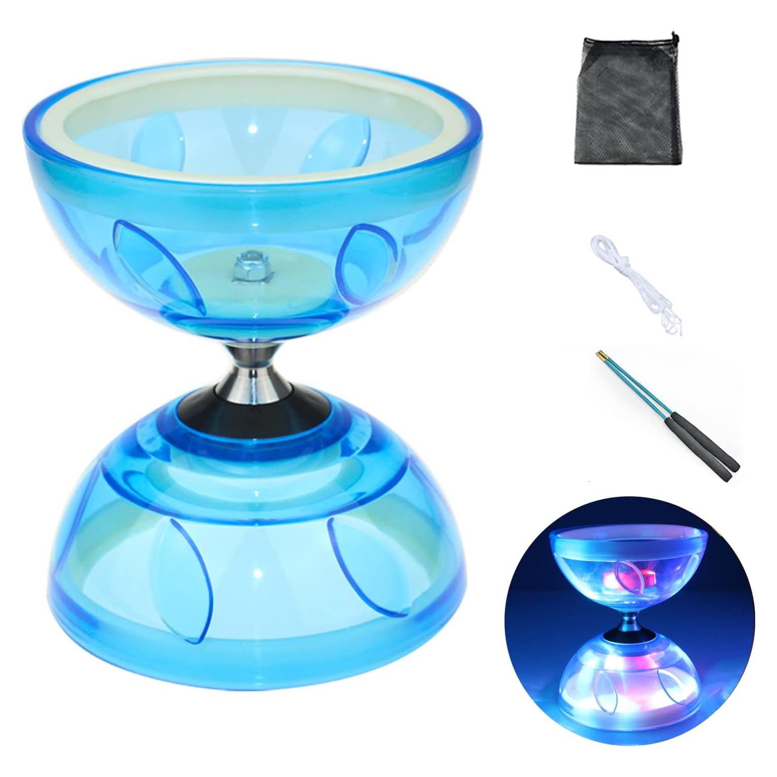 Juego de Diabolo LED HenMerry - Malabarismo Completo Azul