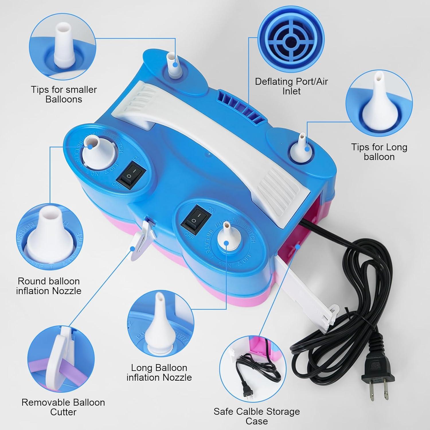 Bomba de aire eléctrica Dagelar 3-en-1 para globos 110V