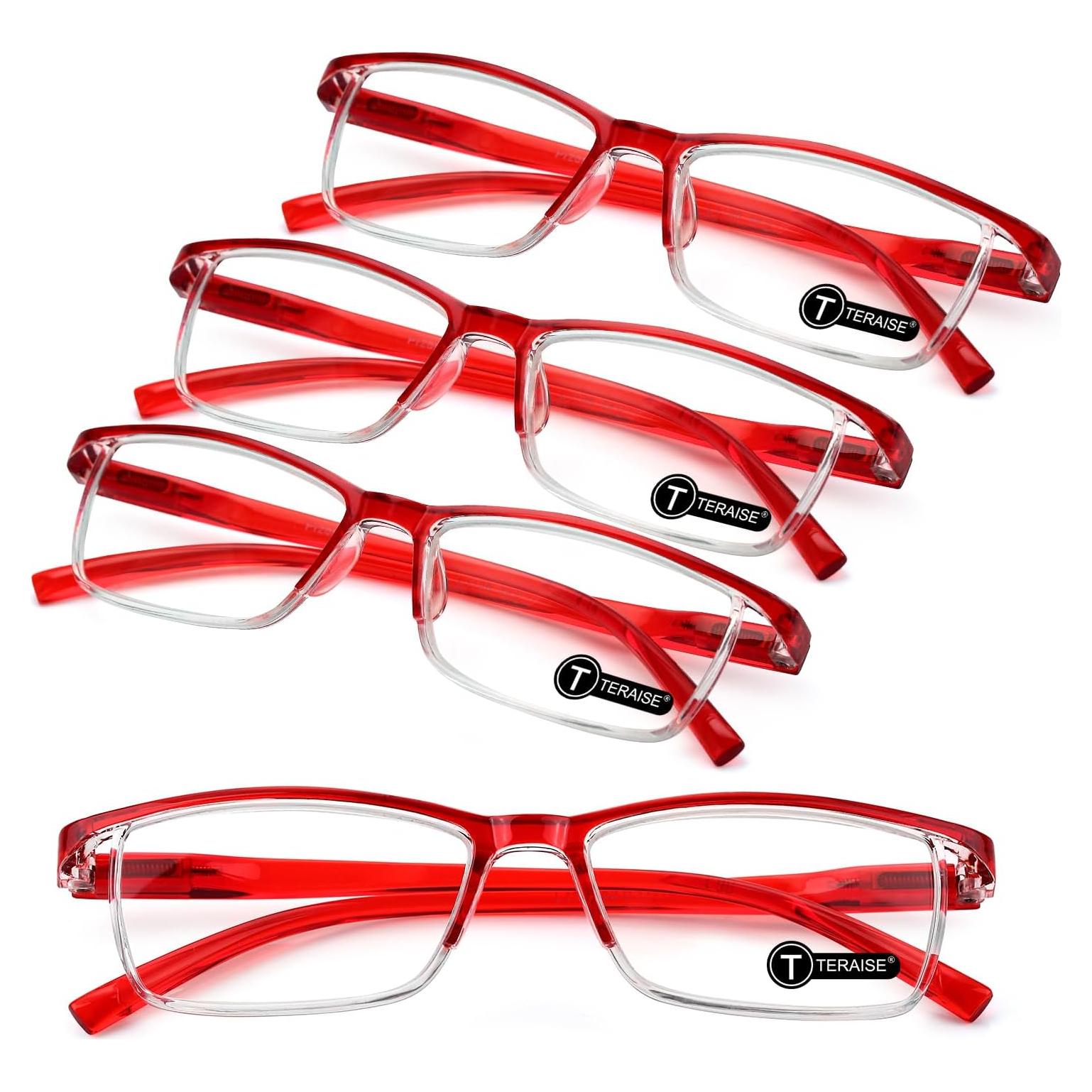 Gafas de lectura TERAISE 4 pcs anti-luz azul 1.5x