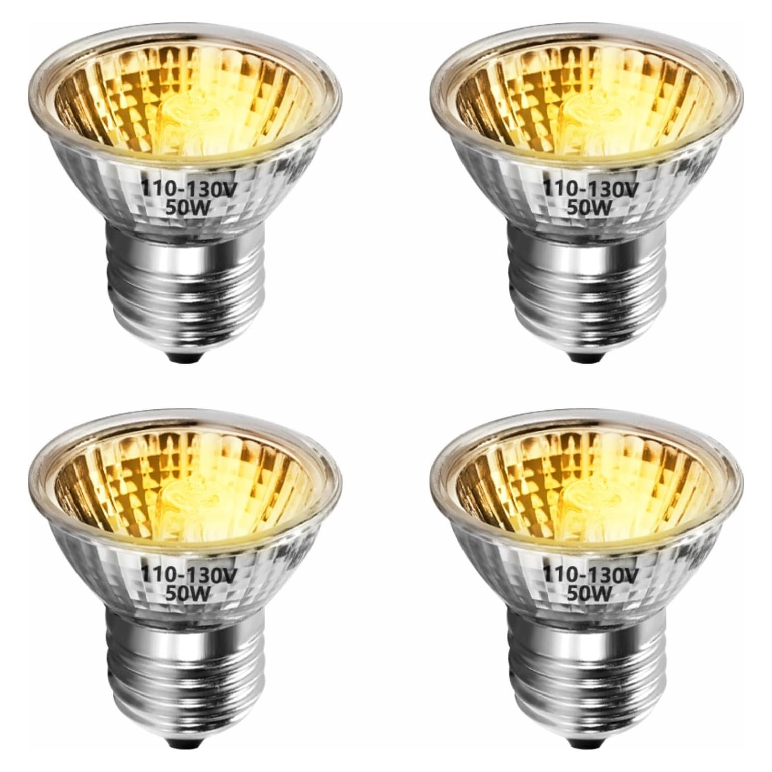 GOZILLA 4 PCS Bombillas de Calor 50W UVA UVB E27 para Reptiles