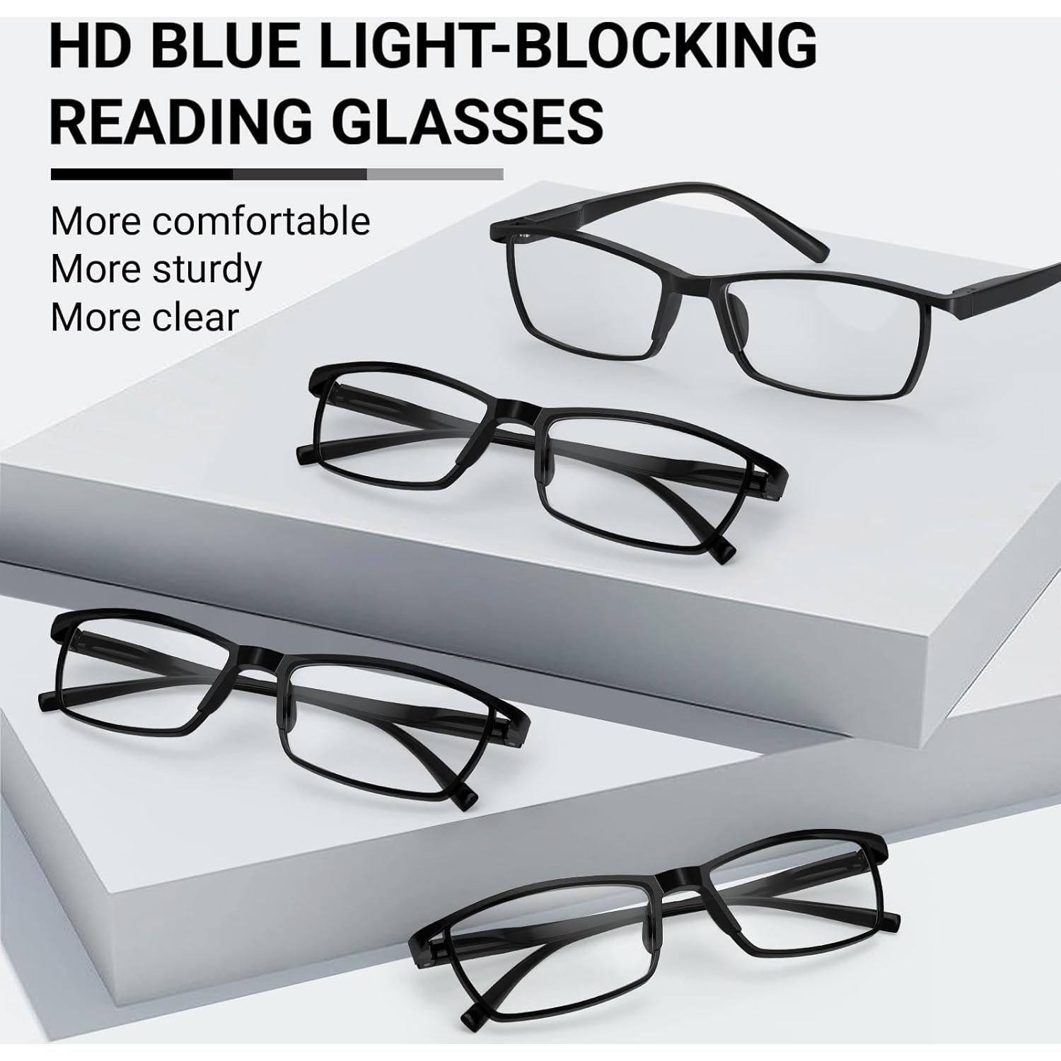 Gafas de lectura TERAISE 4 pcs anti-luz azul 1.25x